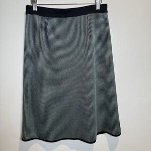 Exclusively Misook Pull On Houndstooth Skirt Midi Size Small